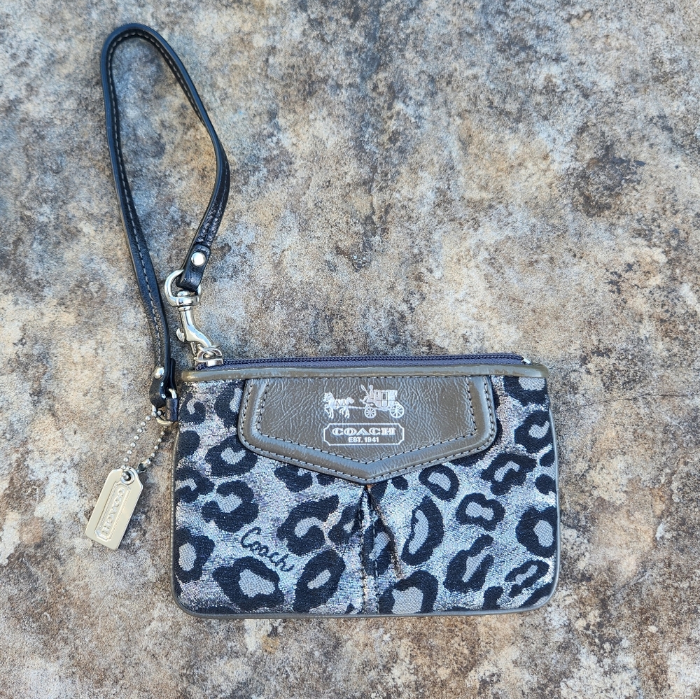 Coach Madison Ocelot Wristlet Purse Wallet Clutch